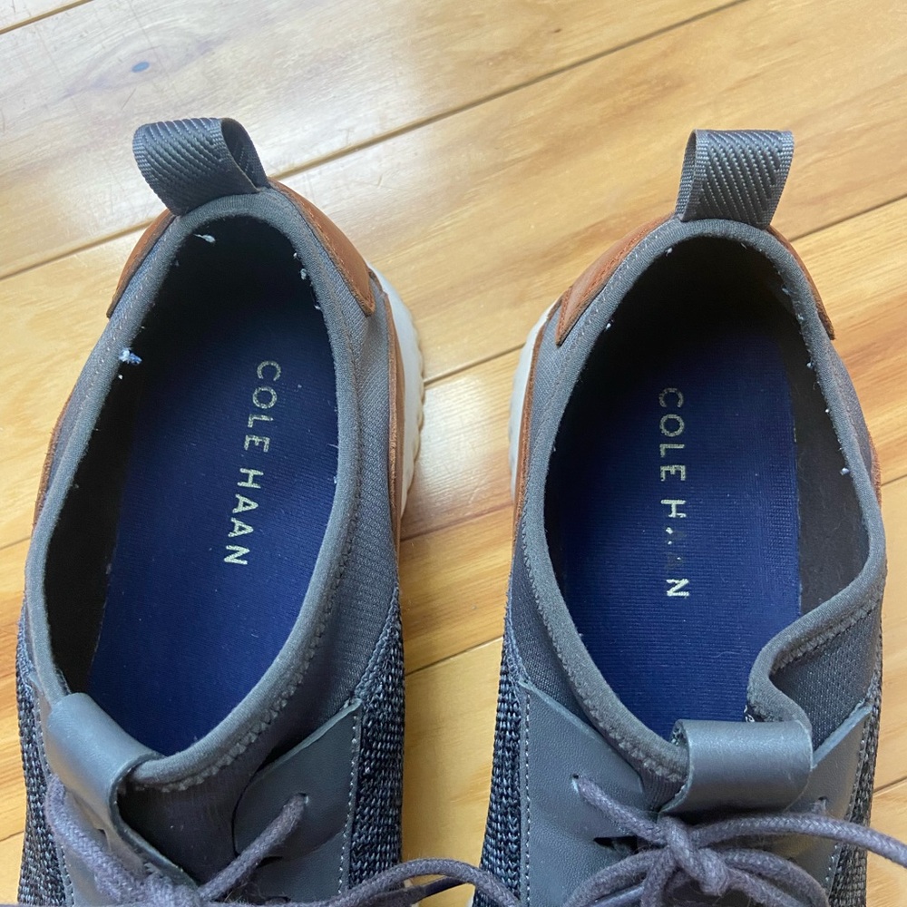 Mens COLE HAAN Grandsport OS Knit Leather Sneaker 13M Gray‎ Crossover Dress Shoe - Picture 3 of 11